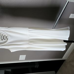 Short white strap up dress